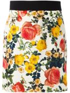 Fausto Puglisi Floral Print Mini Skirt, Women's, Size: 42, White, Silk/spandex/elastane/acetate/viscose