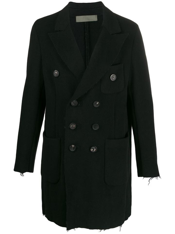 Di Liborio Distressed Double Breasted Coat - Black