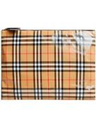 Burberry Large Coated Vintage Check Pouch - Black