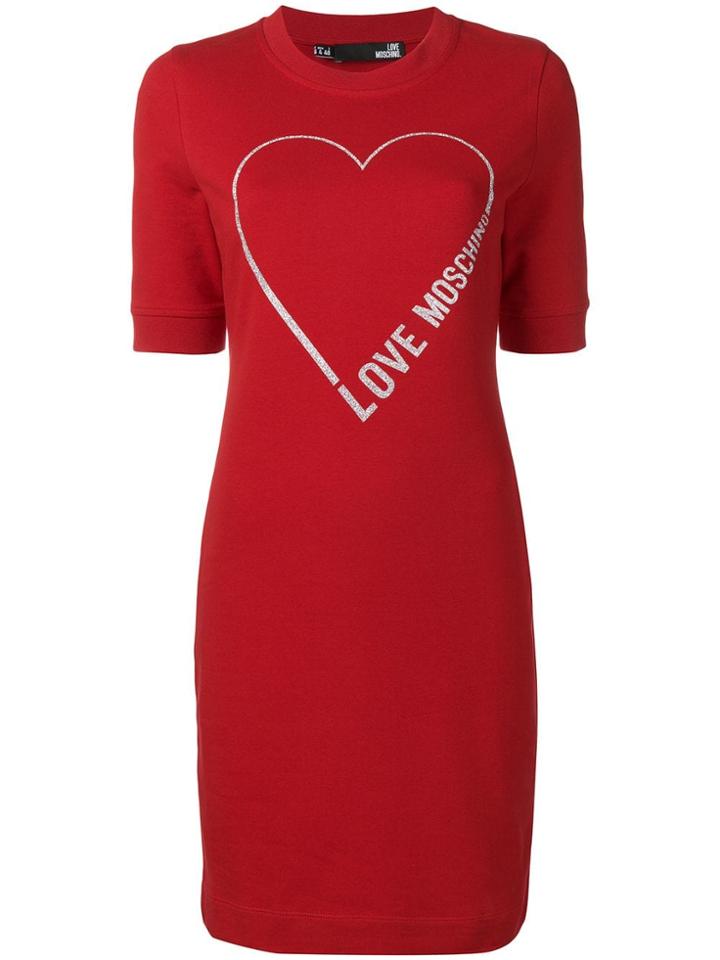 Love Moschino Printed T-shirt Dress - Red