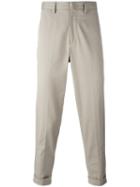 Moncler Cropped Trousers, Men's, Size: 50, Nude/neutrals, Cotton/spandex/elastane