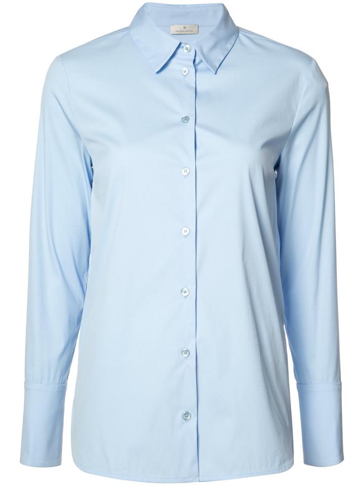 Maison Ullens Long-sleeve Shirt, Women's, Size: 44, Blue, Cotton/polyamide/spandex/elastane