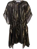 Iro Metallic Stripe Kaftan Dress - Black