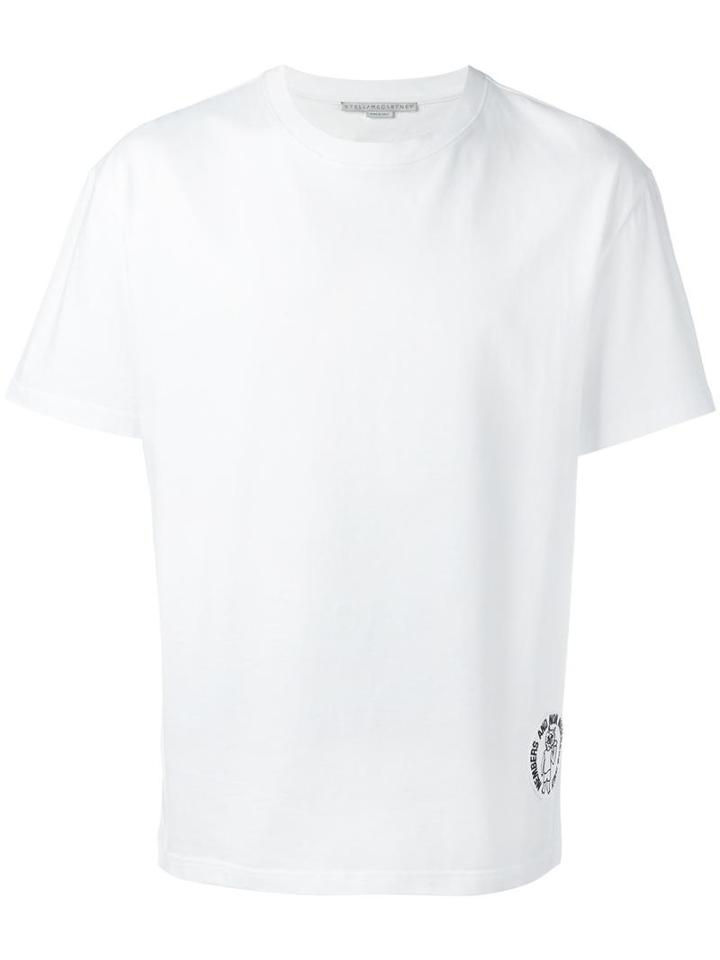 Stella Mccartney Bad Cat Logo T-shirt, Men's, Size: Small, White, Cotton