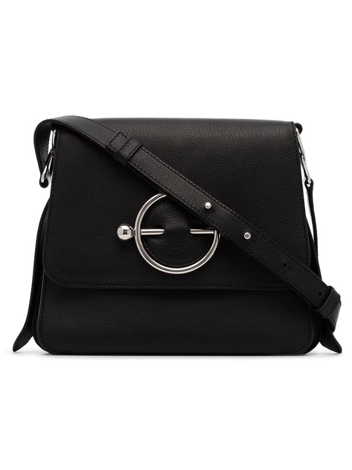 Jw Anderson Black Disc Leather Cross Body Bag