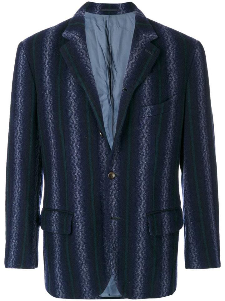Comme Des Garçons Pre-owned Striped Jacket - Blue