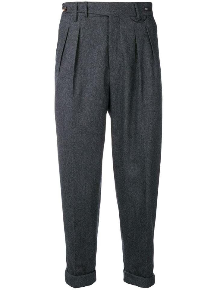 Pt01 Tailored Cropped Trousers - Grey