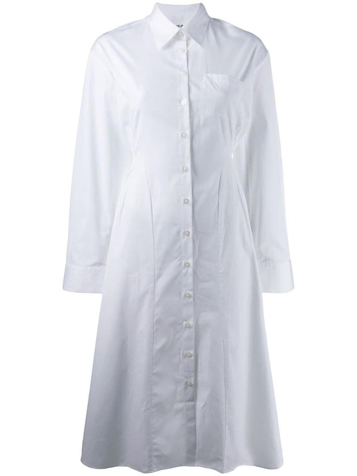 Each X Other Fitted Poplin Shirt Dress - White