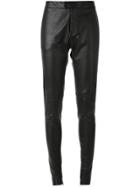 Bassike Tapered Leather Trousers - Black