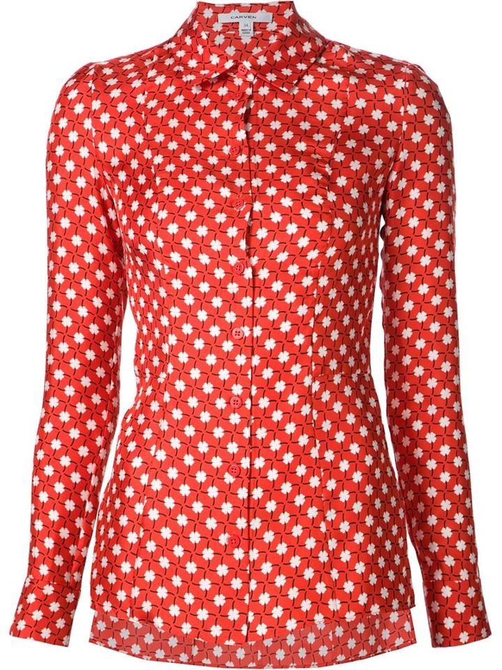Carven Calico Print Blouse