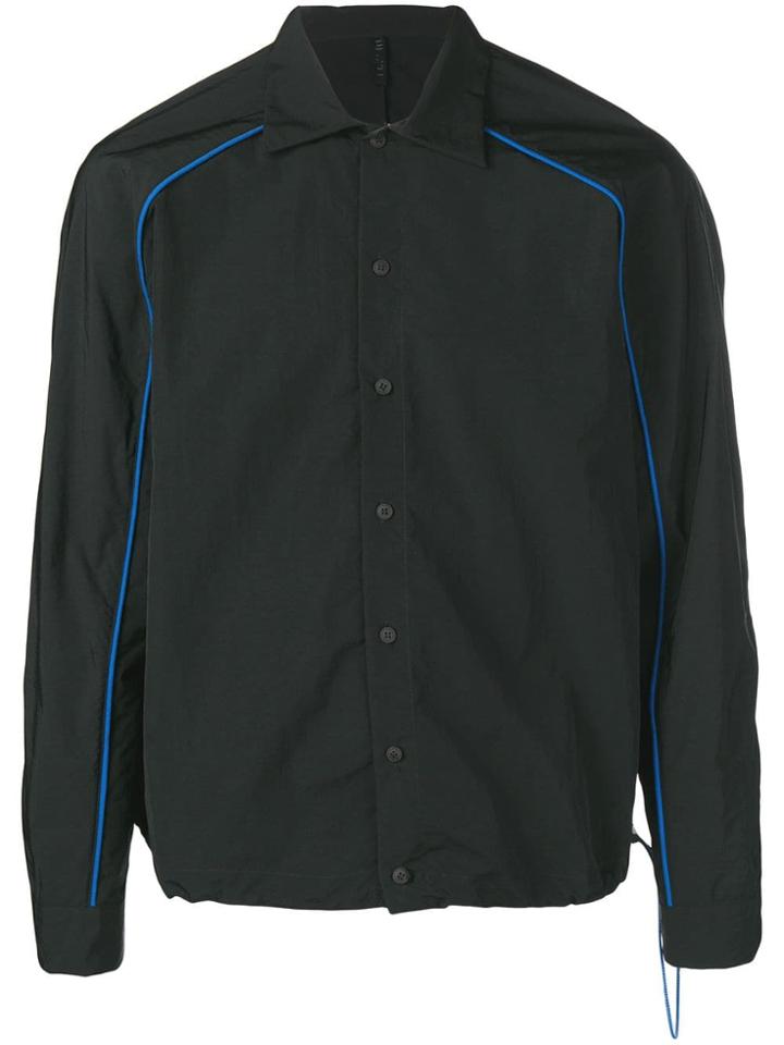 Unravel Project Drawstring Button Down Shirt - Black