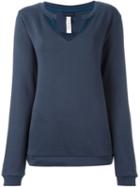 Diesel V-neck Sweatshirt, Women's, Size: L, Blue, Cotton/viscose