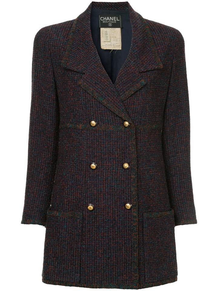 Chanel Vintage Double Breasted Midi Jacket - Pink & Purple