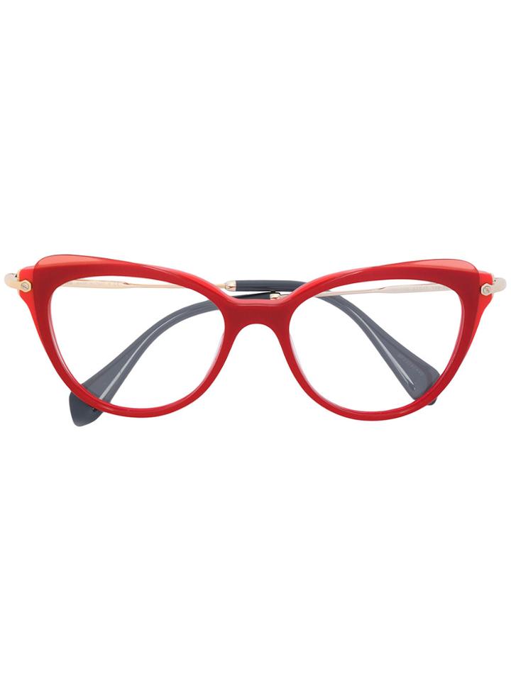 Miu Miu Eyewear Cat Eye Sunglasses - Red