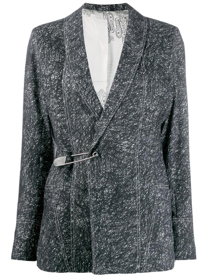 Charles Jeffrey Loverboy Scribble Print Blazer - Black
