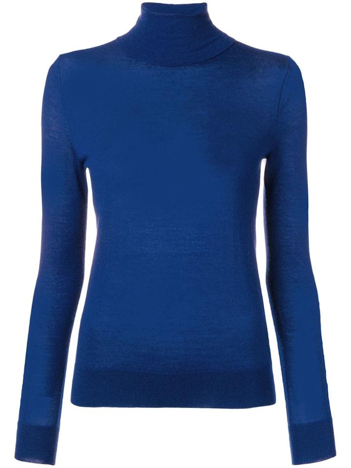N.peal Superfine Roll Neck Sweater - Blue