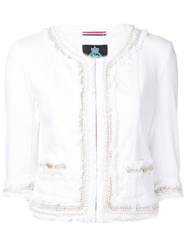 Guild Prime Cropped Jacket, Women's, Size: 36, White, Cotton/polyurethane
