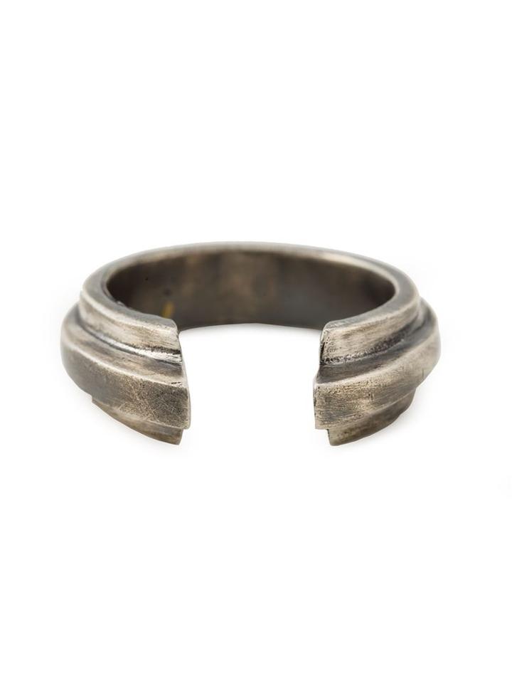 Ann Demeulemeester Carved Ring, Men's, Size: 4, Metallic