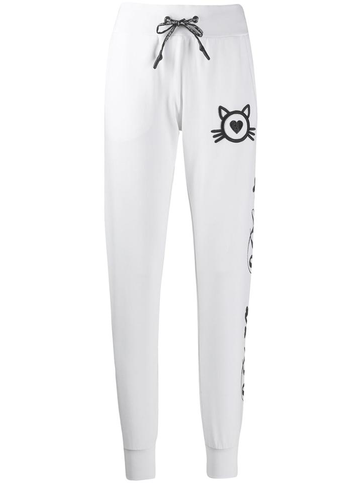 Philipp Plein Crystal Logo Track Pants - White
