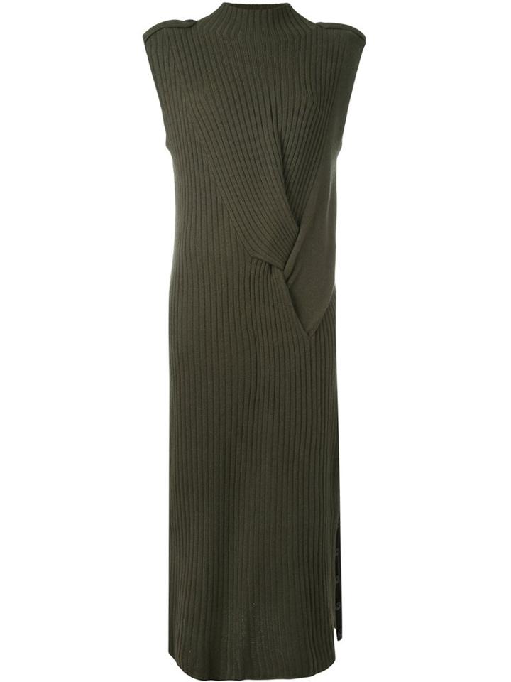 Rag & Bone Shoulder Detailing Ribbed Dress, Women's, Size: Medium, Green, Silk/merino
