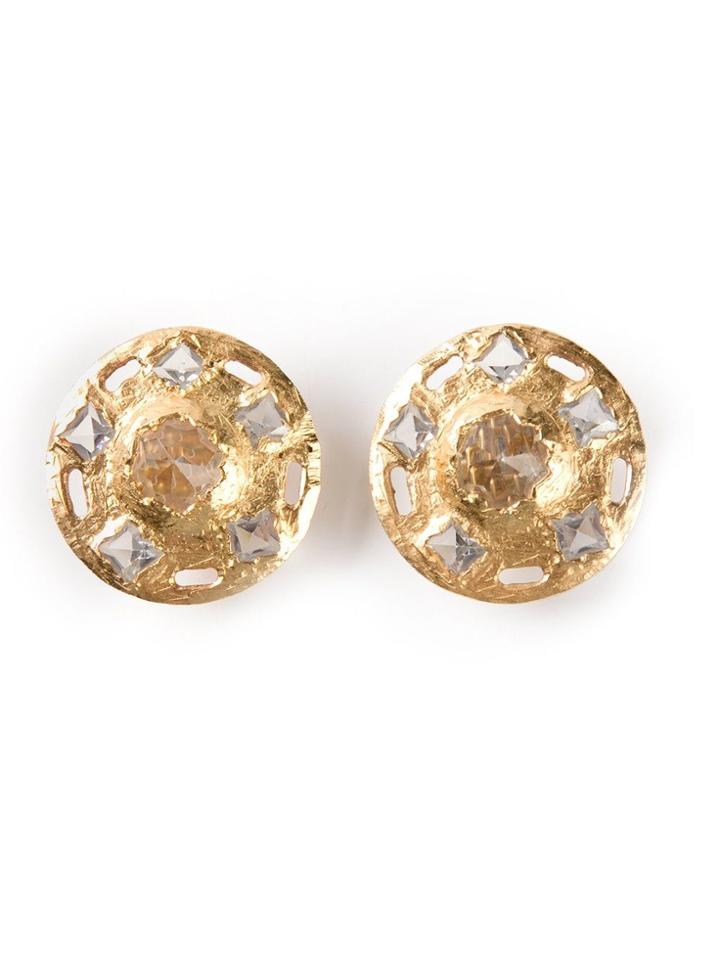 Claude Montana Vintage 'art' Earrings - Metallic