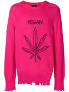 Riccardo Comi Distressed Vegan Sweater - Pink & Purple