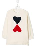 Burberry Kids Teen Double Heart Intarsia Sweater - Nude & Neutrals