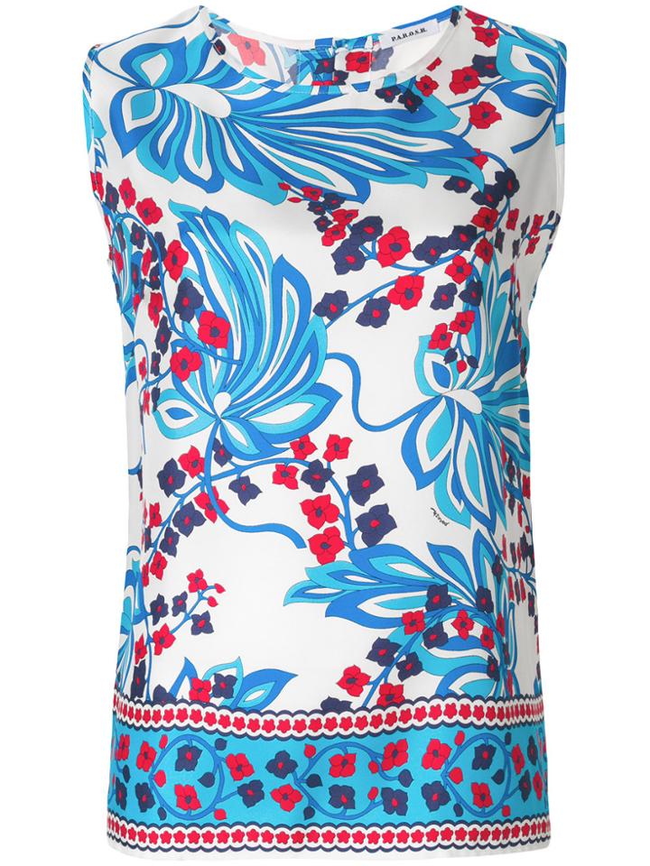 P.a.r.o.s.h. Printed Vest Top - Blue