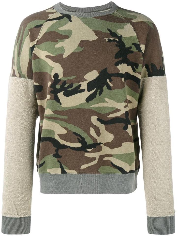Sophnet. Inside-out Camo Sweatshirt, Men's, Size: Small, Green, Cotton