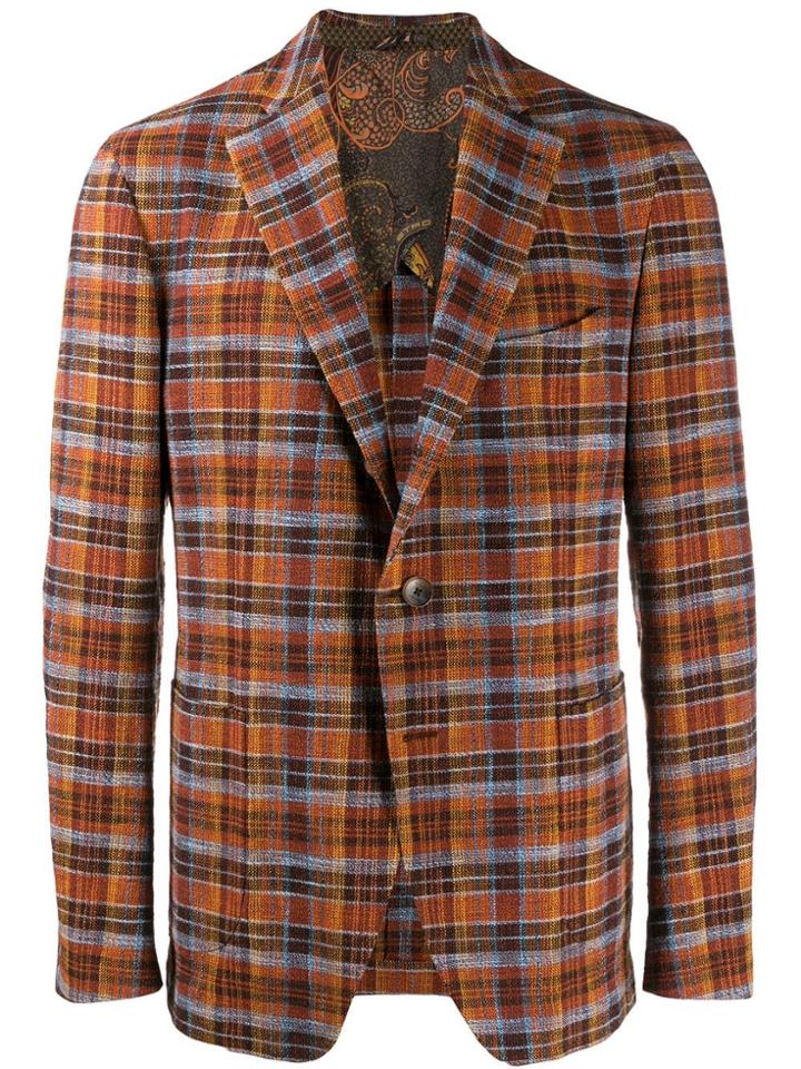 Etro Checked Blazer - Brown