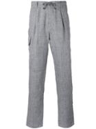 Brunello Cucinelli - Drawstring Regular Trousers - Men - Cotton/linen/flax/viscose - 50, Grey, Cotton/linen/flax/viscose