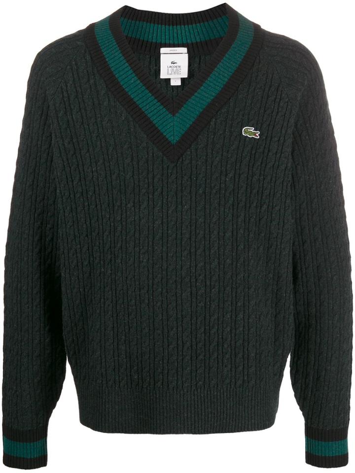 Lacoste V-neck Jumper - Green