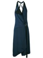Versace - Wrap Front Dress - Women - Silk/polyurethane - 40, Blue, Silk/polyurethane