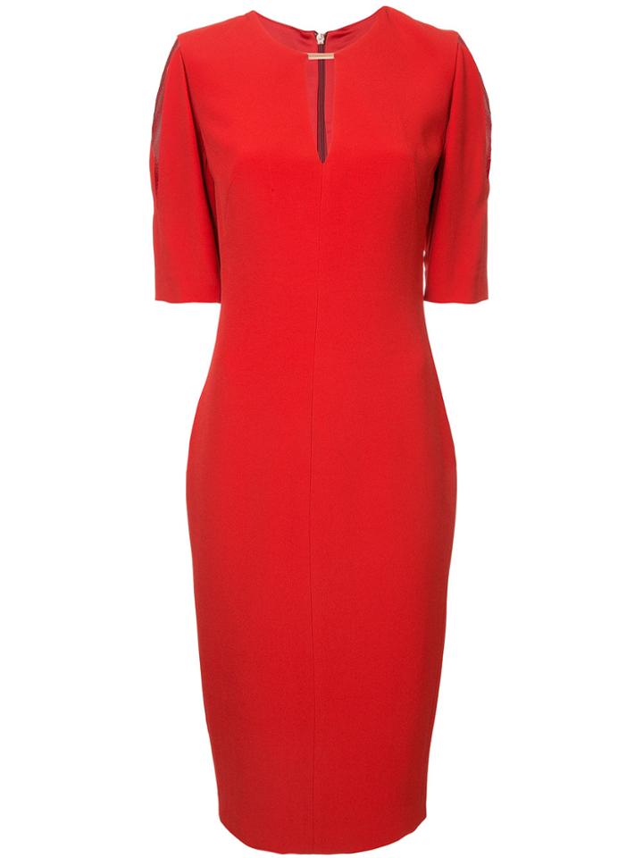 Ginger & Smart Cut-out Detail Fitted Dress - Red