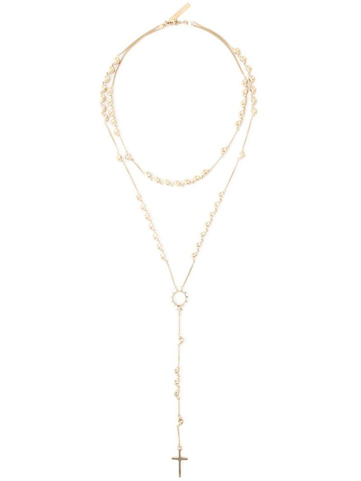 Givenchy Crucifix Pendant Necklace, Women's, Metallic