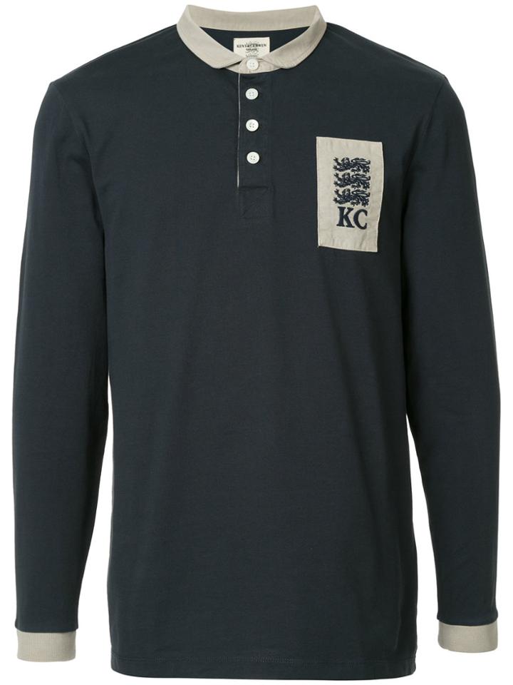 Kent & Curwen Logo Long-sleeve Polo Top - Blue