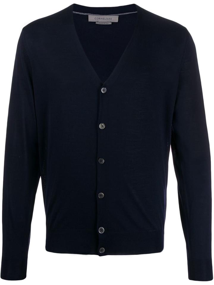 Corneliani Knit V-neck Cardigan - Blue
