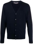 Corneliani Knit V-neck Cardigan - Blue