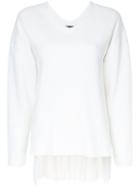 Aula High Low Jumper, Women's, Size: 0, White, Cotton/cashmere