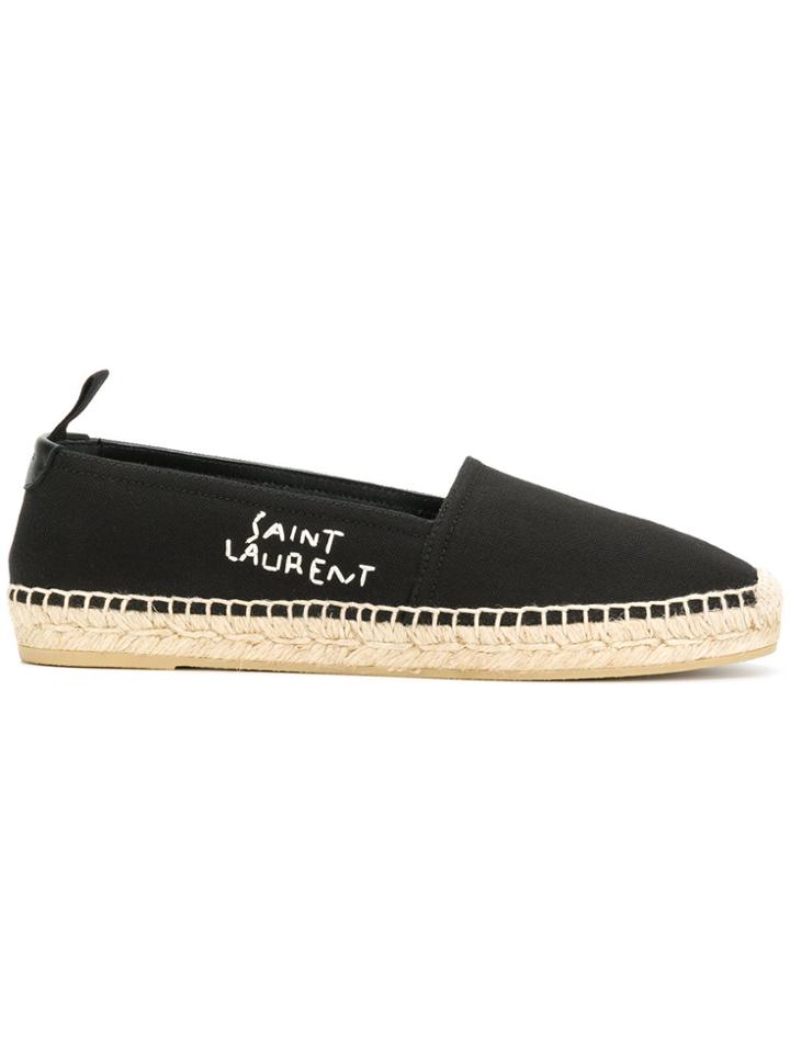 Saint Laurent Branded Espadrilles - Black