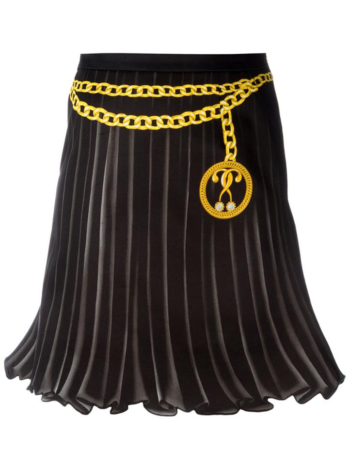 Moschino Trompe-l'oeil Pleated Skirt - Black