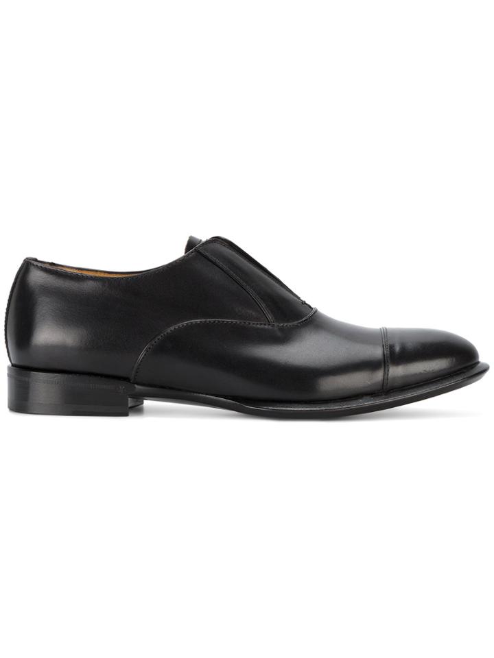 Alexander Mcqueen Black Leather Slip On Derby Shoes