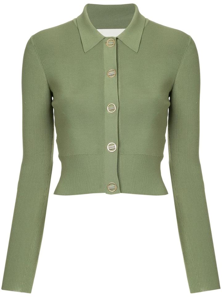 Dion Lee Cropped Fitted Cardigan - Green