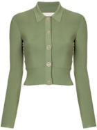 Dion Lee Cropped Fitted Cardigan - Green