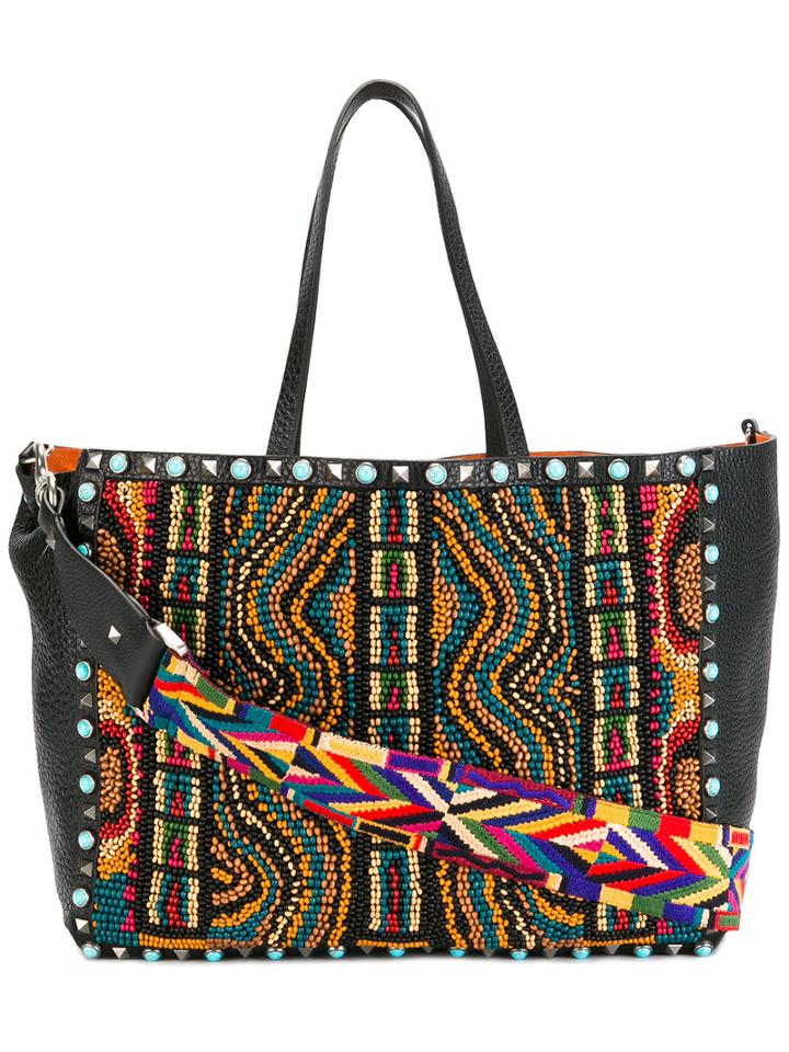 Valentino - Valentino Garavani Rockstud Shopper - Women - Calf Leather/metal (other)/pvc - One Size, Black, Calf Leather/metal (other)/pvc