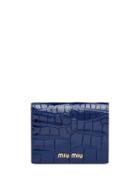 Miu Miu Printed Leather Wallet - Blue