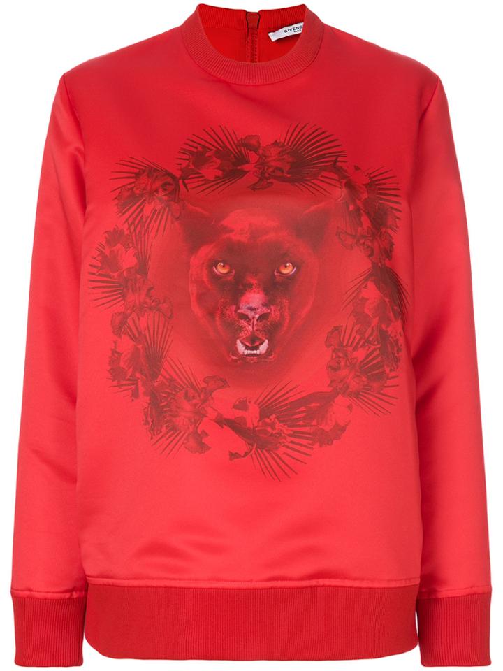 Givenchy Panther Print Sweatshirt - Red