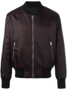 Ami Alexandre Mattiussi Teddy Full Zip Bomber, Men's, Size: Small, Red, Cotton/acetate/polyamide