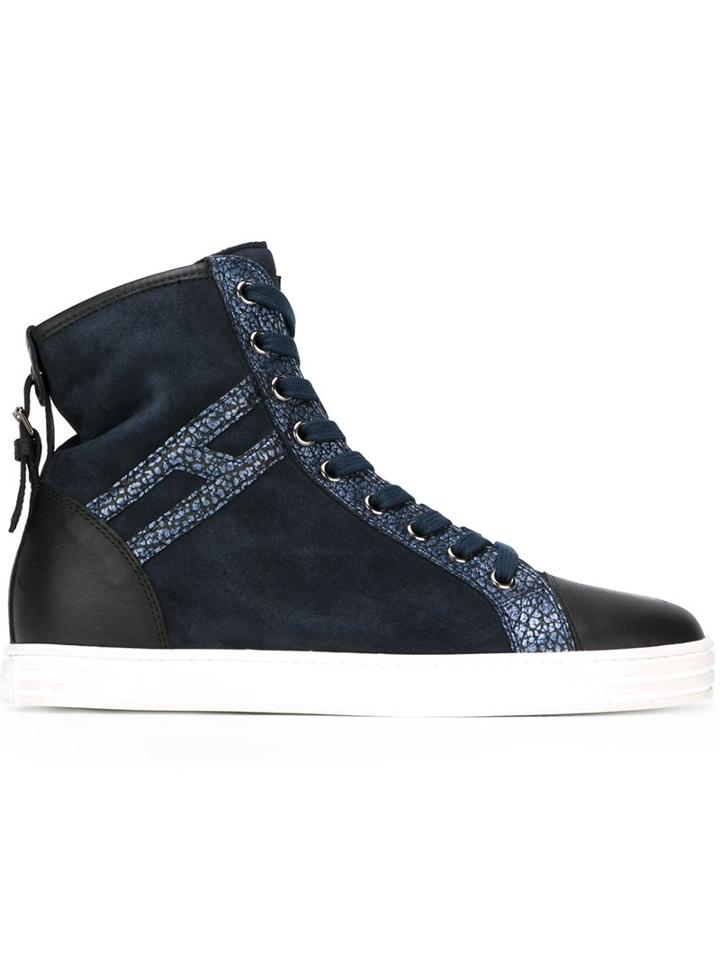 Hogan Rebel Metallic Skin Effect Hi-tops