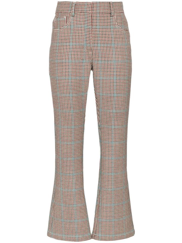 Off-white High-waisted Houndstooth Trousers - Multicolour